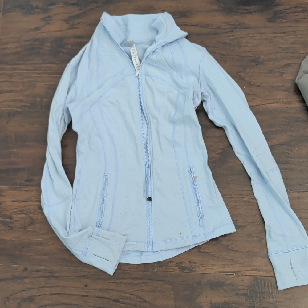 lululemon athletica Pale Blue Zip-Up Bomber Jacket